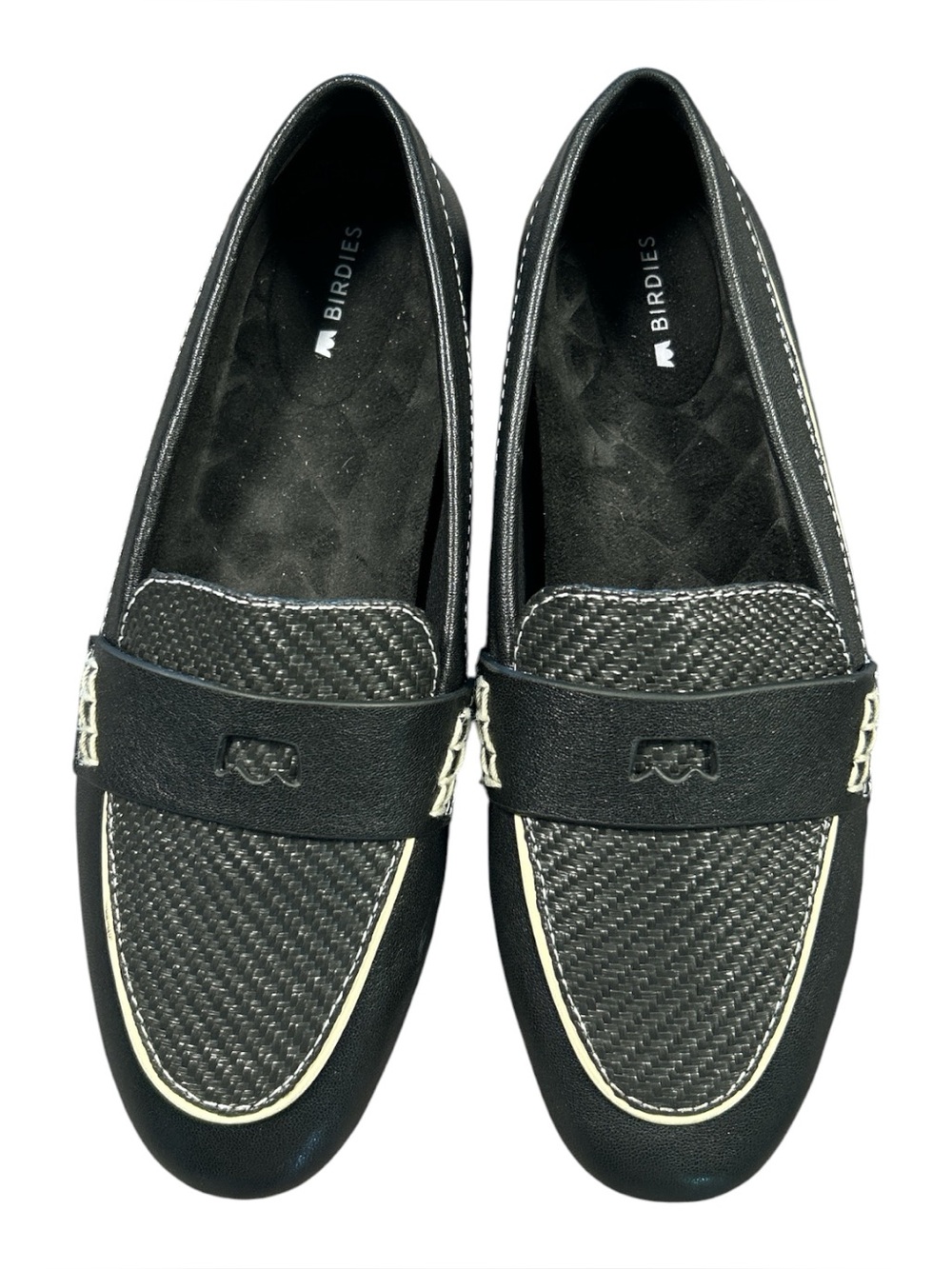 Birdies The Vesper Driver Women’s Size 7 in Black Leather Raffia EUC